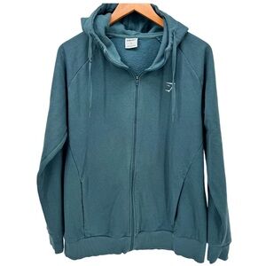 Teal Zip-Up Training Hoodie with Thumbholes